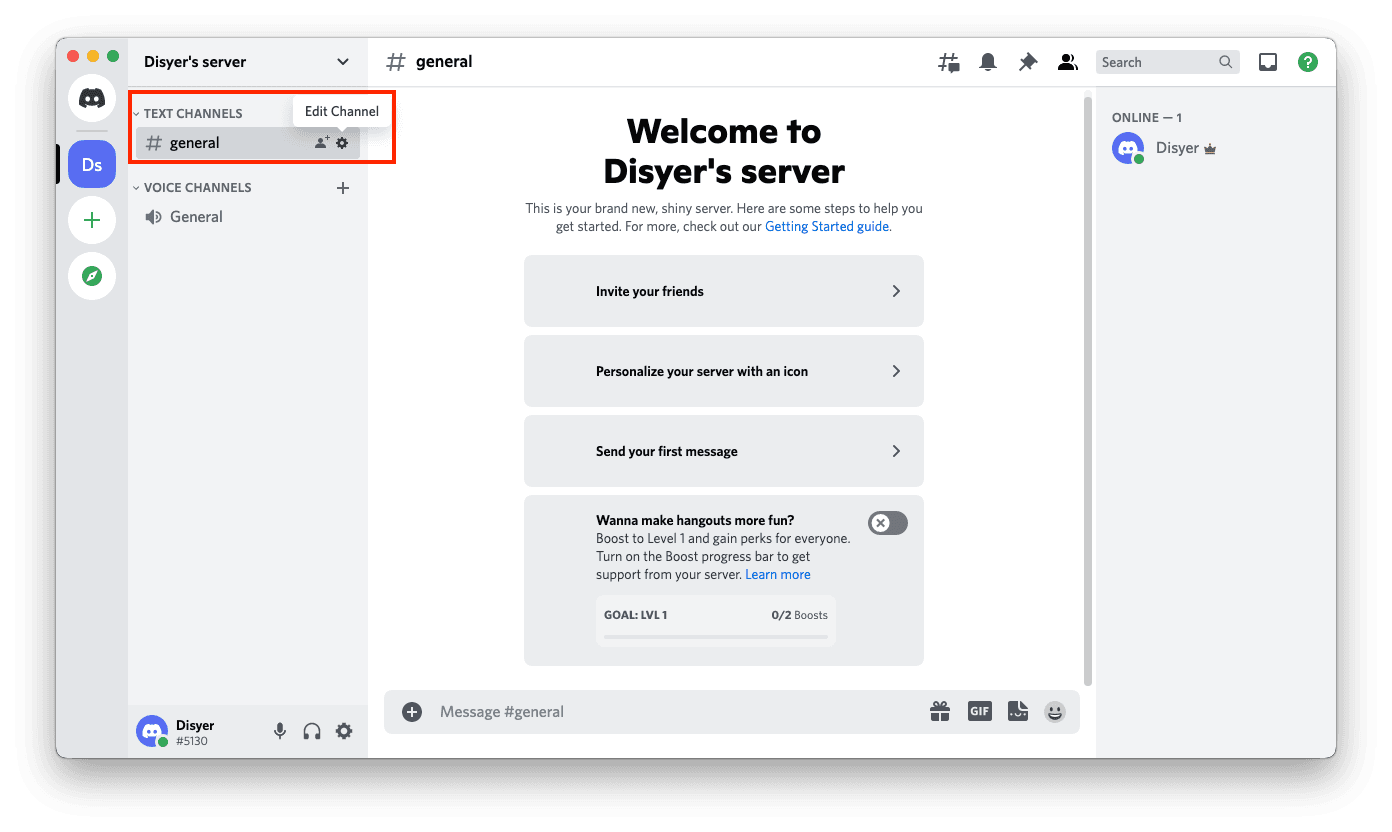 Screenshot 1: Open channel settings