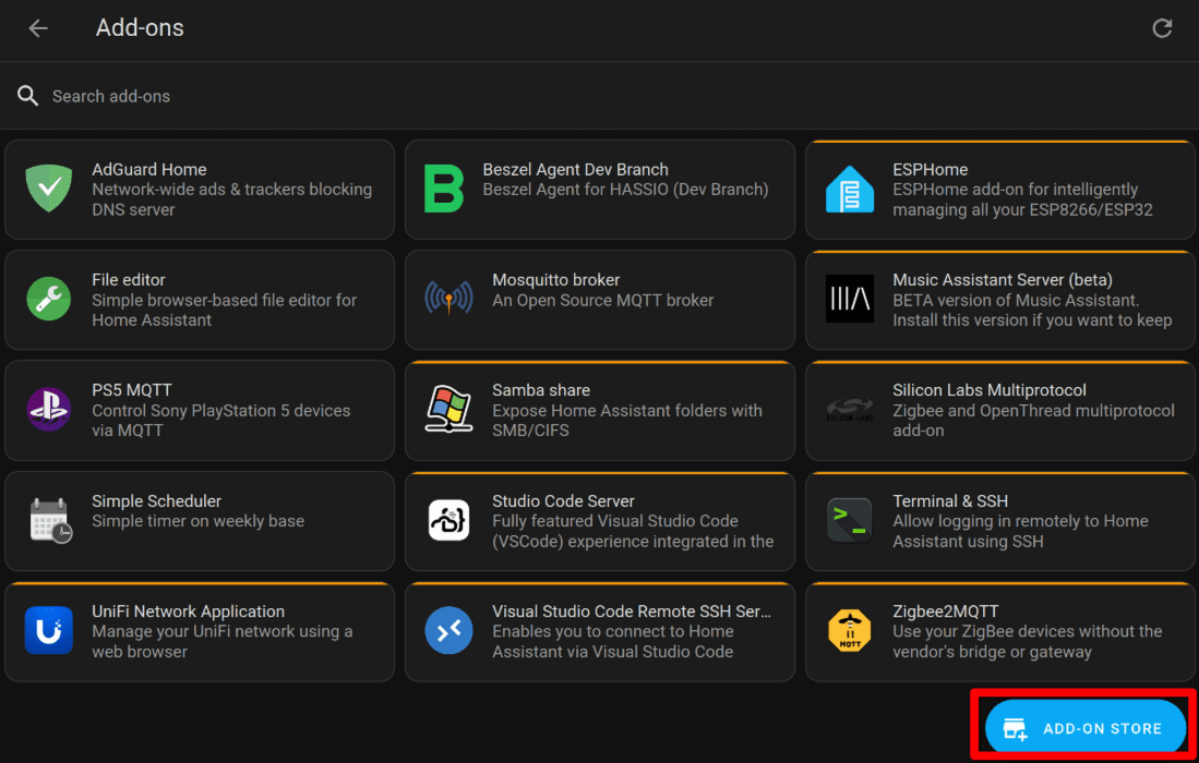 Agent add-on visible in Home Assistant